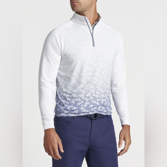 Peter Millar Perth Dip Dye Camo Performance Quarter-Zip Golf M. - Picture 1 of 9